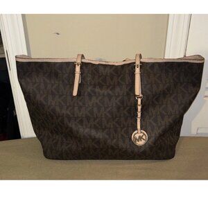 Michael Kors Large Dark Brown Signature Tote Bag